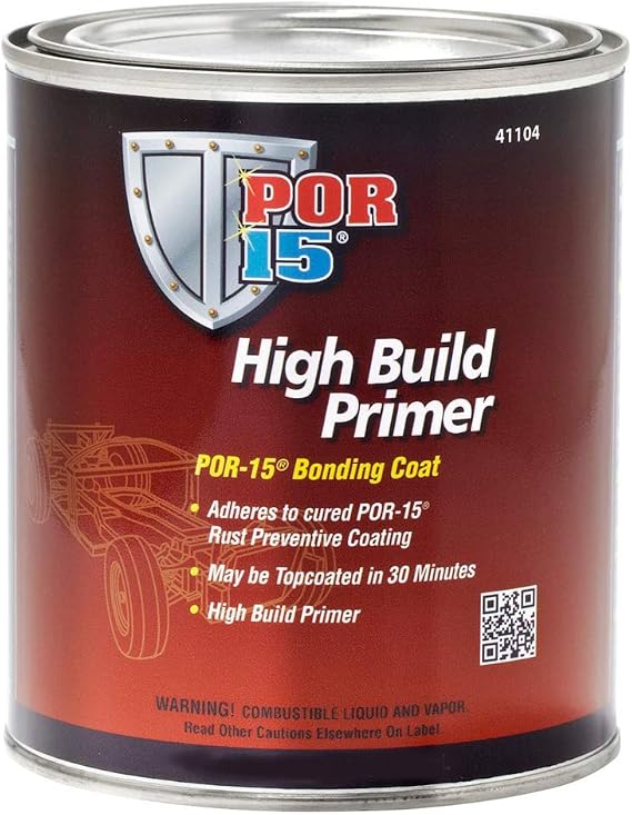 POR-15 High Build Primer, Sand able Bonding Coat, Fills in Minor Imperfections, 128 Fluid Ounces