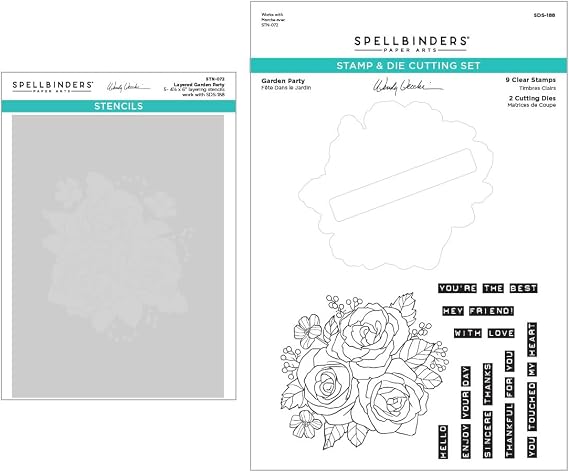 Spellbinders BD-0821 Garden Party SDS & Stencil Bundle from the from the Garden Collection by Wendy Vecchi