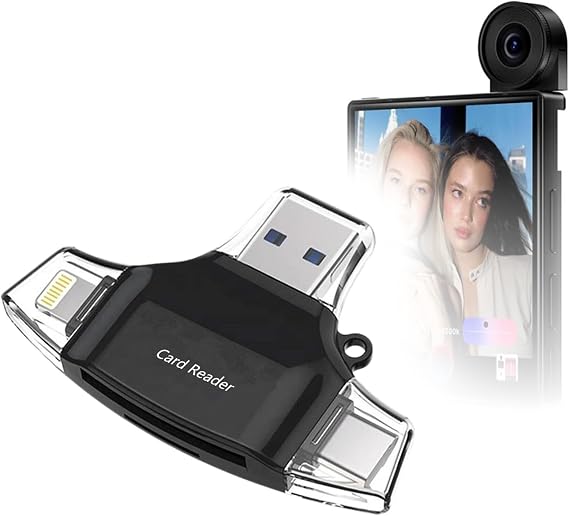 BoxWave Smart Gadget Compatible with iKKO MindOne Pro - AllReader SD Card Reader, microSD Card Reader SD Compact USB - Jet Black