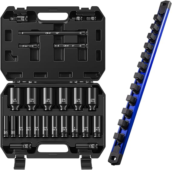 Reniteco 1/2 Socket Set and 1PC 1/2 Socket Holder