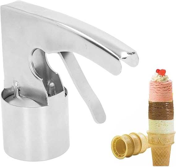 2Pcs Thrifty Ice Cream Scoop, Cylinder Ice Cream Scoop Stainless Steel Big Old Fashion Style with Trigger for Cream Mashed Potato Cookie Scoop Spoon