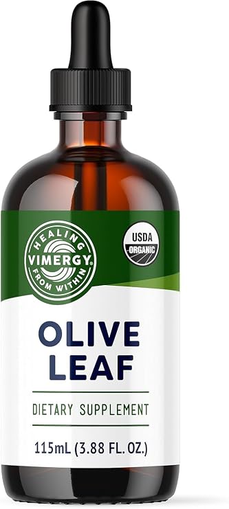 Vimergy Olive Leaf Extract 200mg Liquid Supplement, 115 mL, 57 Servings | Antioxidant for Immune & Cardiovascular Health*, 10:1 Extract, Vegan, Organic, Gluten-Free