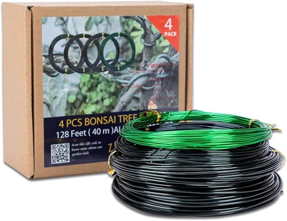 Bonsai Training Wire Set of 4, Total 128 Feet (32 Feet Each Size)