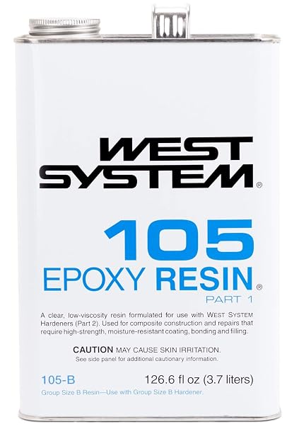 WEST SYSTEM 105 Epoxy Resin | Marine-Grade Structural Epoxy Resin for Fiberglass and All Weather Epoxy Applications | Made in the USA (126.6 fl oz)