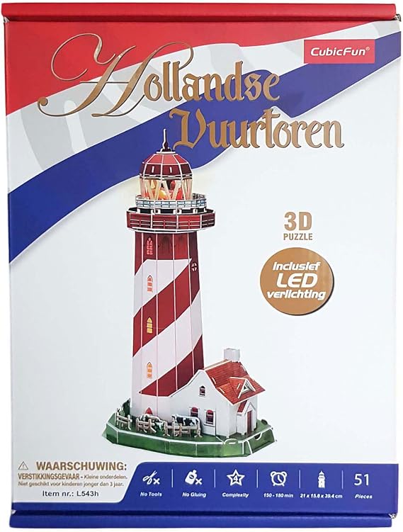 Cubic Fun 3D LED Lighthouse Puzzle (51 Pieces)
