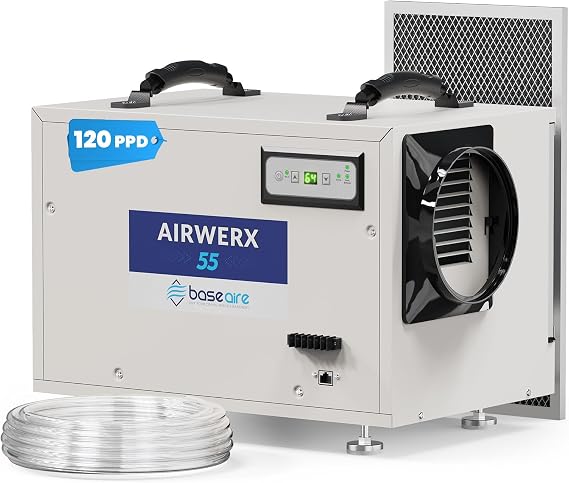 BaseAire 113 Pint Crawl Space Dehumidifier with Drain Hose