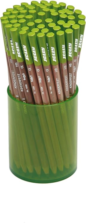 Jolly Supersticks Premium European 2B Graphite Pencils with Storage Tub; Tub of 60, Perfect for Group Projects and Classrooms
