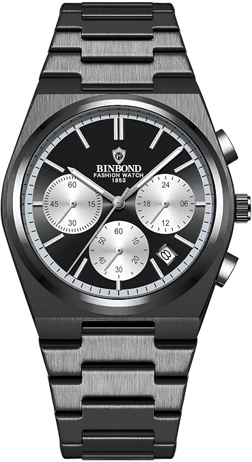 Luxury Watches for Man Fashion Men's Quartz Wriatwatch 3Bar Waterproof Luminous Stainless Steel Chronograph Sports Watch Male Clock with Gifts Box