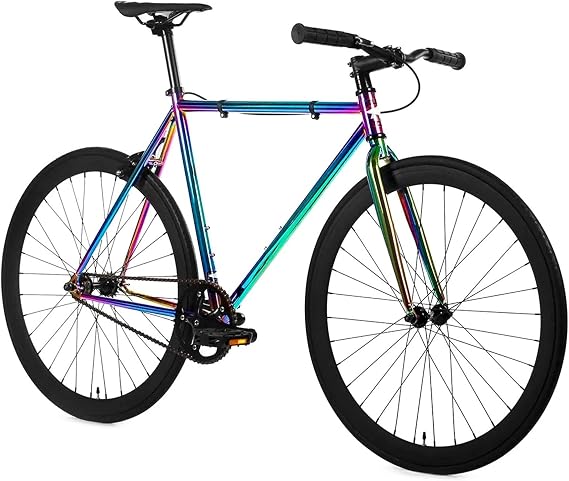 Golden Cycles Fixed Gear Single Speed Bike - Perfect Urban Commuter Bike with Front Brake and Rear Brake - Perfect for Teens and Adults - Bicycles Available in Various Sizes