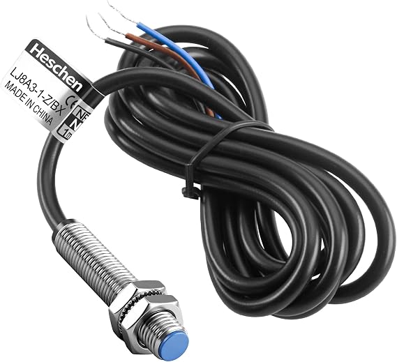 Heschen M8 Proximity Sensor Switch, 5VDC 200mA, NPN NO, 1mm Detecting Distance, Magnetic Metal Detect, 8mm Mounting Hole, 120cm Cable, IP67 Protection, LJ8A3-1-Z/BX-DC5V