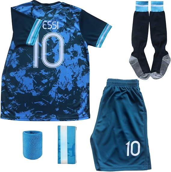 ORGBRAIN Leo. Away #10 Kids Soccer Jersey & Shorts Set Youth Sizes