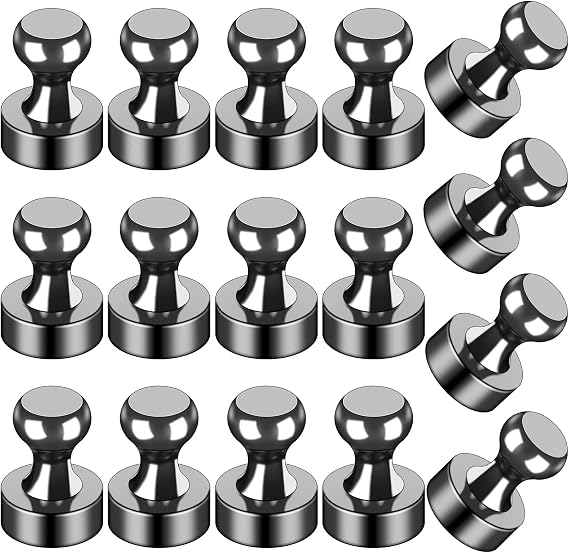 LOVIMAG Fridge Magnets 16 Pack Magnet Refrigerator Locker Whiteboard Black