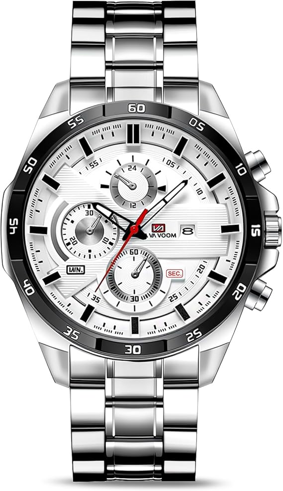 OFFCUP Mens Watches, 50MM Waterproof Stainless Steel Watch for Men