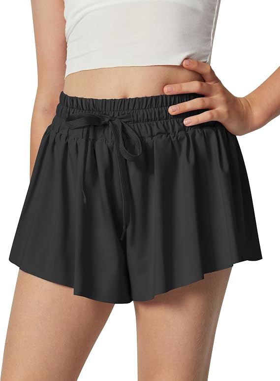 Ewedoos 2 in 1 Flowy Shorts Girls Butterfly Athletic Shorts Size 10-12 Cute Preppy Trendy Shorts Skirt for Teen Girls
