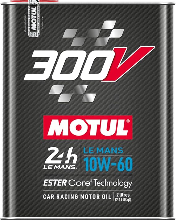 Motul 110864 300V 10W-60 LE MANS Car Racing Motor Oil Full Synthetic Engine Lubricant 2 Liter High Performance 4-Stroke Ester Core