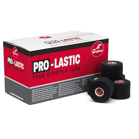 ProLastic Tear Stretch Tape, Elastic Athletic Tape 3"x7.5yd Black Roll