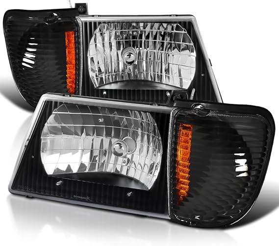 SPEC-D TUNING Black Housing Clear Lens Headlights + Corner Lights