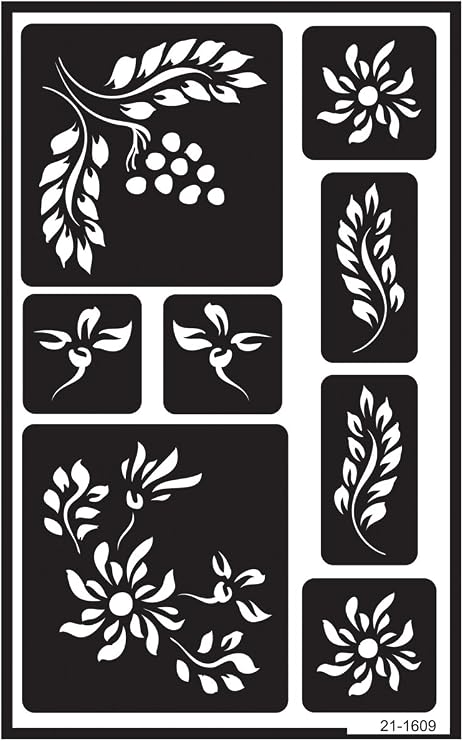 Armour Etch Over N Over Stencil Berry Floral