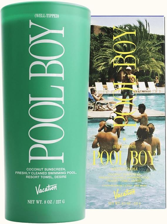 Vacation Pool Boy Scented Soy Candle, 8 Ounces