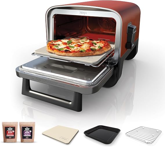 Ninja Woodfire 8-in-1 Electric Outdoor Oven, Pizza Oven, Orange OO101UK [Energy Class A]