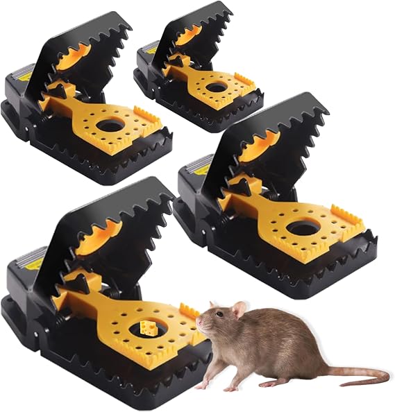 Mouse Traps Impact Traps 4 Efficient Rat Traps (Small) Extra strong and reusable test winner impact traps and rat traps in for kitchen home basement garden garage shed