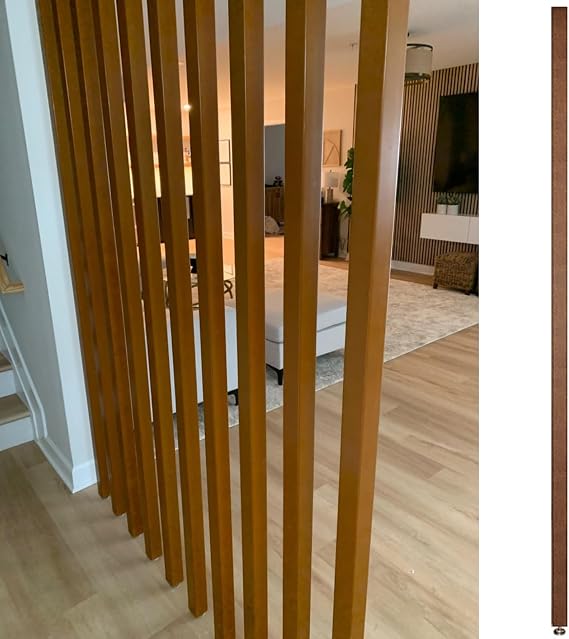 Wall Partition Room Divider Floor To Ceiling Wooden Slats 4ft 5ft 6ft 7ft 8ft Tall, Wood Post Privacy Screens/ Room Separation Deviders Column for Daycare Studio Apartment Entrance Decor(Wood 1Pc,240c