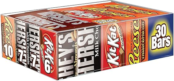 HERSHEY'S, KIT KAT and REESE'S Milk Chocolate Assortment Candy Bars, Individually Wrapped, 45 oz Bulk Value Pack (30 Piece)