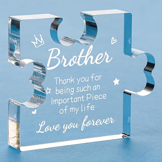 Funnli Gifts for Brother Men Boys Acrylic Plaque, Brother Birthday Gifts