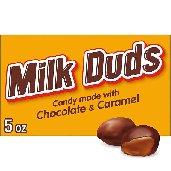 MILK DUDS Chocolate and Caramel Candy Box, 5 oz