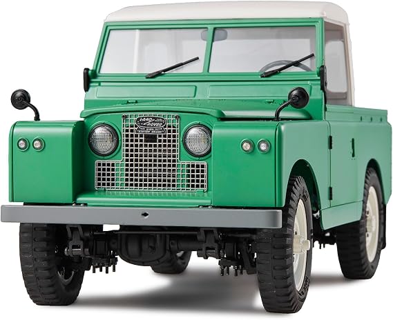 BEEZRC FMS 1/12 RC Crawler Land Rover Series II RC RTR 4WD 2.4G Model Car Hobby RC Crawler RC Cars Offroad RC Truck Remote Control Car with Transmitter LED Lights for Adults(Green)