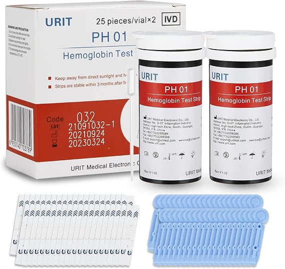 50 Test Strips for Hemoglobin Test Meter PH-01/PH-01A (Test Strips Only)