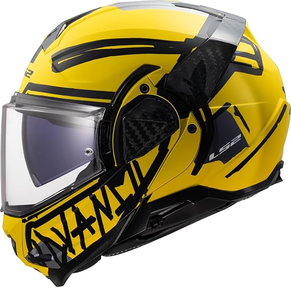 LS2, Modular Motorcycle Helmet ADVANT II TAPE Yellow, XS