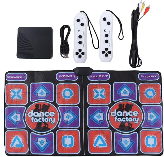 Double Music Dance Mat, Foldin Electronic Liht Up Dance Mat, TV Sport Dance Mat AME with AV Cable for Birthday ift