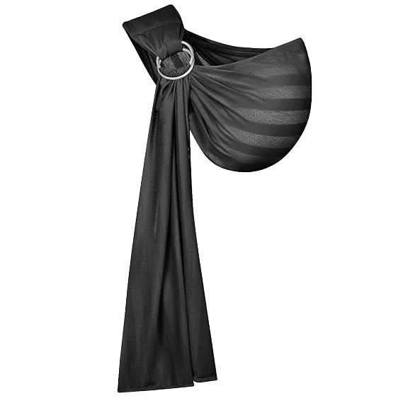 Water Ring Sling Baby Carrier, Adjustable Lightweight Breathable Newborn Carrier Sling for Summer, Swimming, Pool, Beach, Front Chest Mesh Infant Wrap Carrier for Baby Gift(Black)