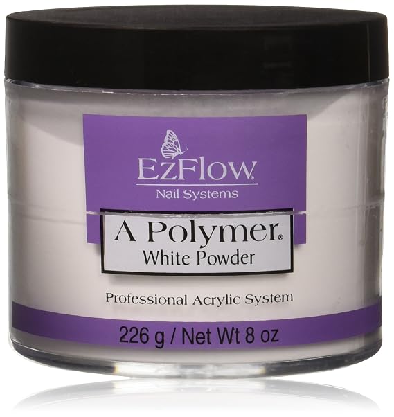 EZ Flow A Polymer White False Nails, 8 Ounce
