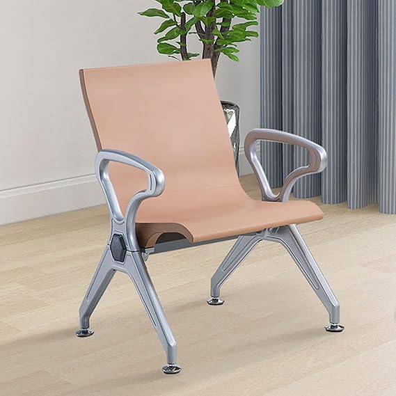 Office Reception Bench - Comfortable Waiting Room Chair with Backrest & Armrests for Lobbies,S, Salons, Banks & Airports - Durable & Stylish Seating