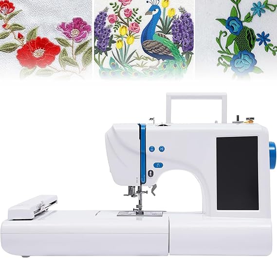 Embroidery Machine for Clothing and Bedding, Computerized with 75 Built-in Designs, 4" x 9.2" Embroidery Area, LCD Touch Screen for Beginners