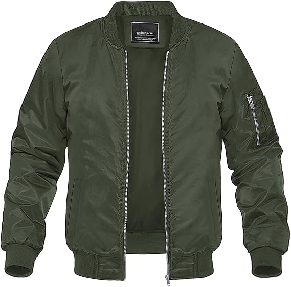 MAGNIVIT Men's Lightweight Bomber Jacket Windbreaker Casual Fall Spring Outdoor Coat