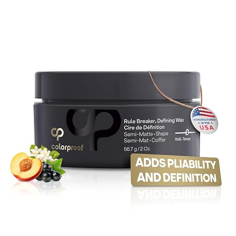 Colorproof Rule Breaker Defining Hair Wax 2 Fl. Oz. Styling Wax with Black Currant, Jasmine & Peach Scent, Heat and Color-Protecting Hair Wax for Men & Women
