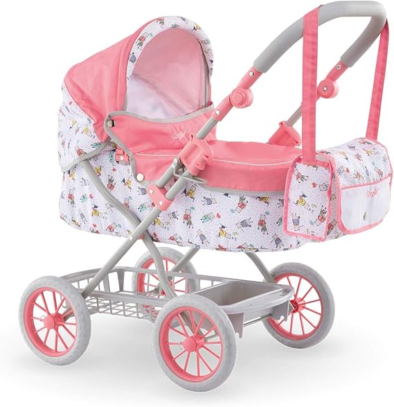 Corolle - Mon Grand Poupon Carriage Stroller - Adjustable Handle, Folding Design, for 14", 17" & 20" Baby Dolls