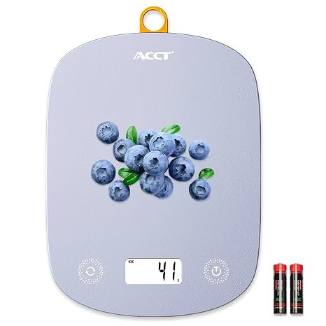 Digital Food Scale 11lb/0.1oz, Digital Kitchen Scale Weight in Grams & Oz, Cook Scale for Baking and Meal Prep, 6 Units with Tare Function, LCD Display (Purple)