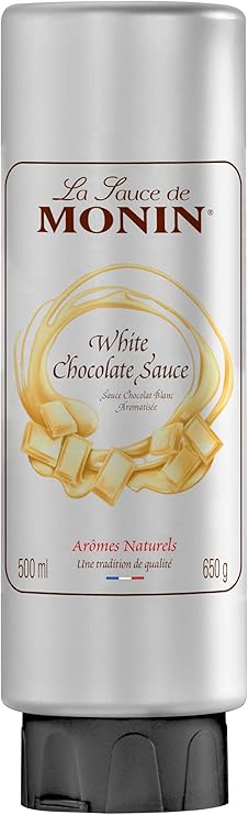MONIN White Chocolate Sauce, Single Bottle, 16.9 fl oz 500 ml