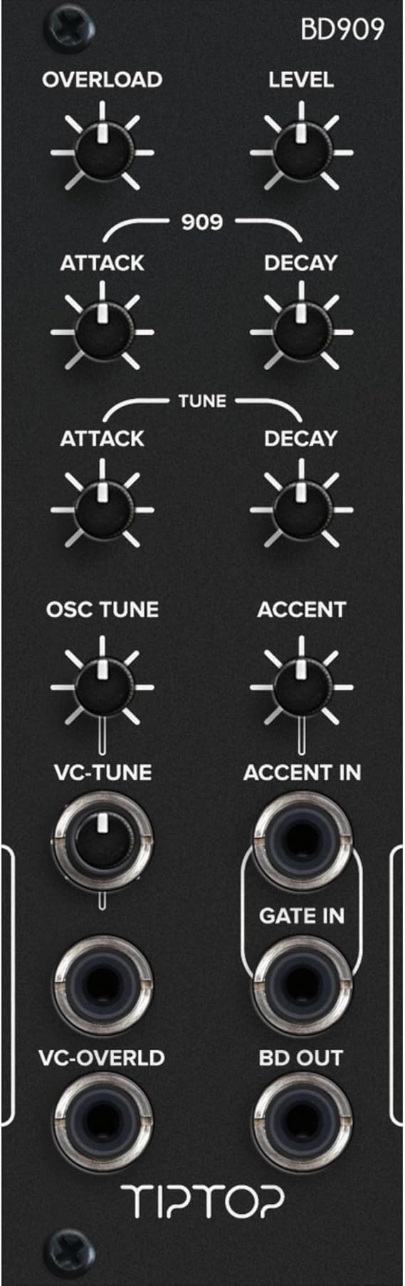 Tiptop Audio BD909 Eurorack Analog Bass Drum Module - Black