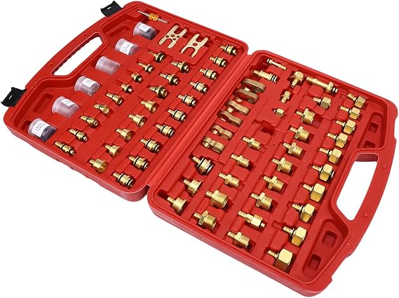 Automotive AC Leak Test Kit, Brass Leak Detection and Repair Tool with Durable Blow Molded Case for Car, Truck, SUV, RV