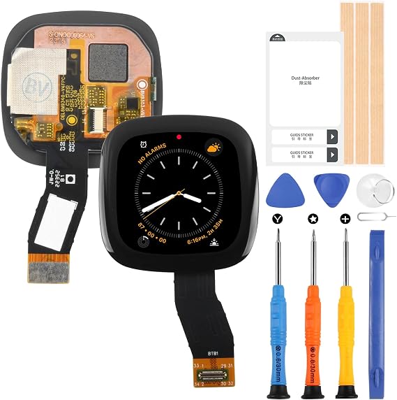 Screen Replacement for Fitbit Sense 2 / Versa 4 Watch LCD Display Touch Screen Digitizer Glass Panel Full Assembly with Repair Tools