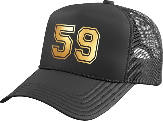 59 Number Fifty-Nine Team Sports Graphic Varsity Matching Trucker Hat with Adjustable Mesh Back