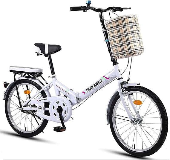 Adult Foldable Bike, Unisex Lightweight Folding Bike 20 Inch Displacement Leisure City Bike Folding Suitable Outdoors Riding Excursion E,20 in