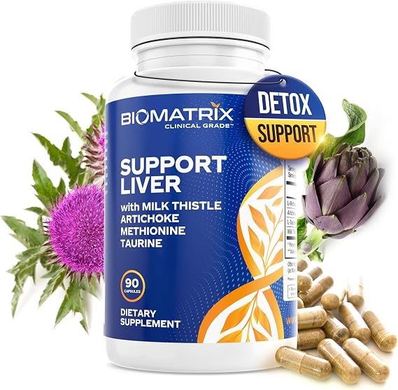 BioMatrix Liver Cleanse Detox & Repair, Artichoke Extract Liver Health Formula, Liver Supplement with Milk Thistle, Taurine, Methionine | 1+ Month Supply for Men and Women
