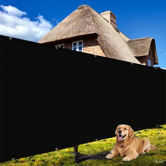 Shade&Beyond 3' X 232' Customized Size Privacy Screen Fence Black 170 GSM Fencing Mesh Shade Net Cover for Wall Garden Yard Backyard Indoor Outdoor Home Decoration, Black, BMCMFR0323200FR038