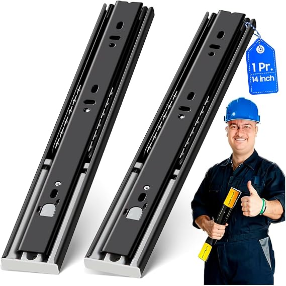 YENUO Push to Open Drawer Slides Full Extension 1224 Inch 100 LB